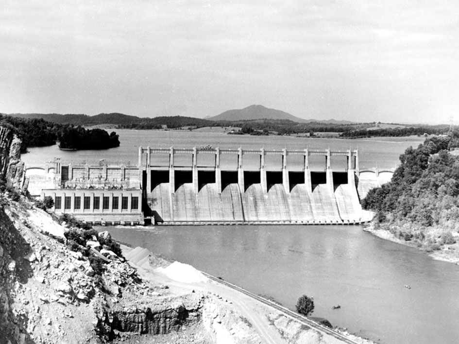 Historical image of dam